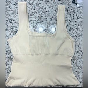 Women Ribbed Sexy Bodysuit Sleeveless Square Neck Padded Tank Top